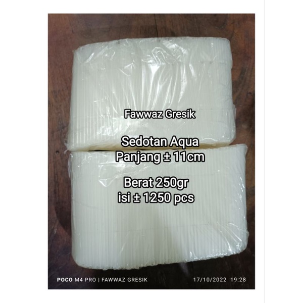 Sedotan Aqua Gelas 250gr isi ± 1250 Pcs Lancip Runcing Mini