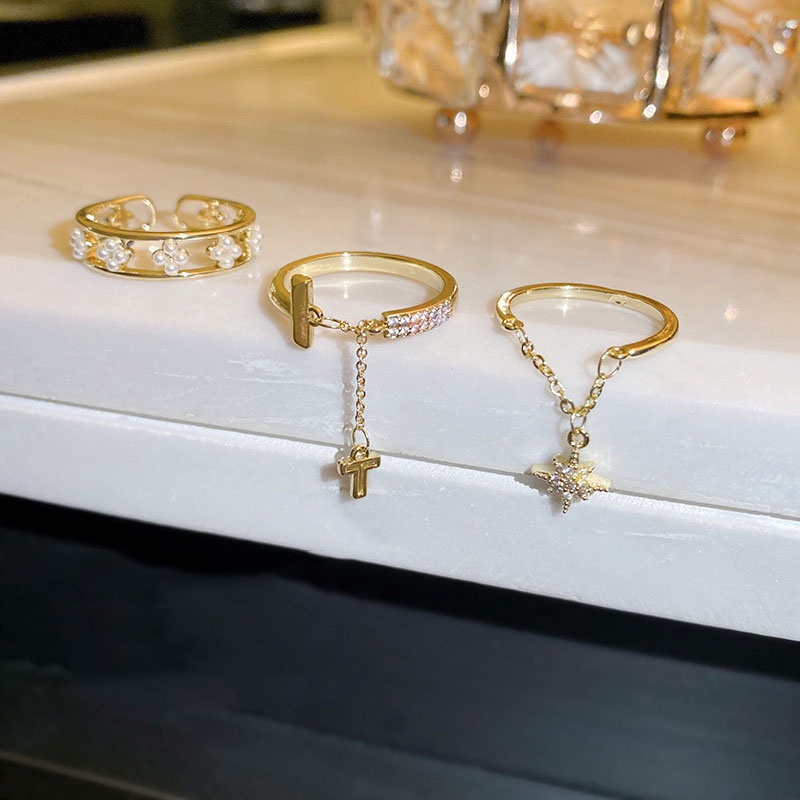 Cincin Model Terbuka Desain Rumbai Gaya Korea