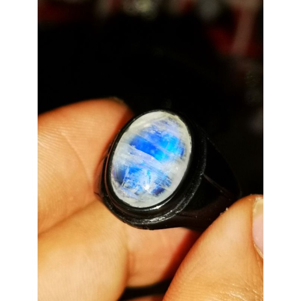 CINCIN NATURAL MOONSTONE (BIDURI BULAN) RING BLACK