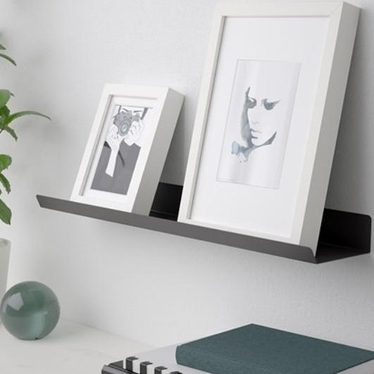 If Rak Dinding Ambalan Display Foto/Pajangan Bahan Besi 60Cm_Hitam Loradara23