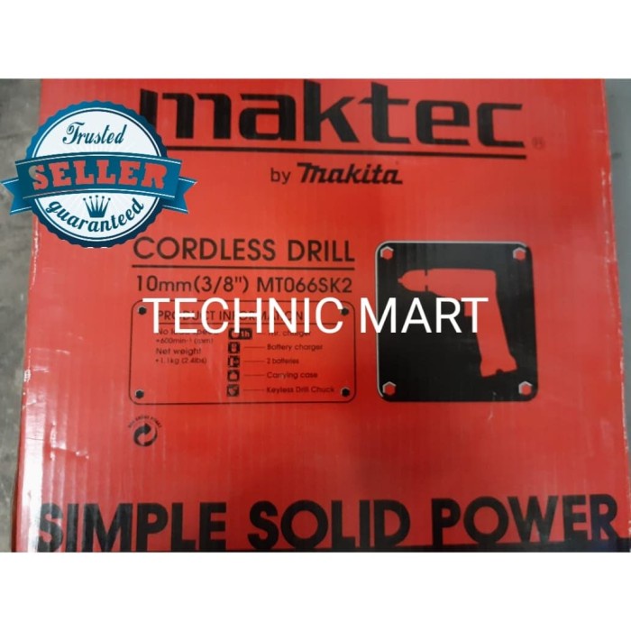 Maktec Mt 066 Sk2 Cordless Drill / Mesin Bor Baterai 10Mm (Makita)