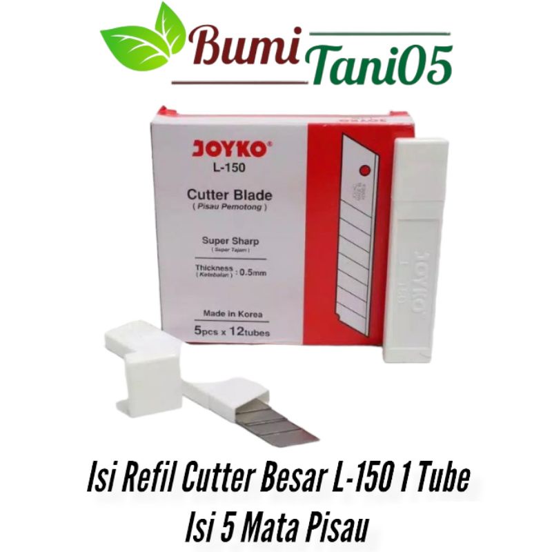 

Isi Refil Pisau Cutter Besar Joyko L-150 (1 Tube Isi 5 Pcs)