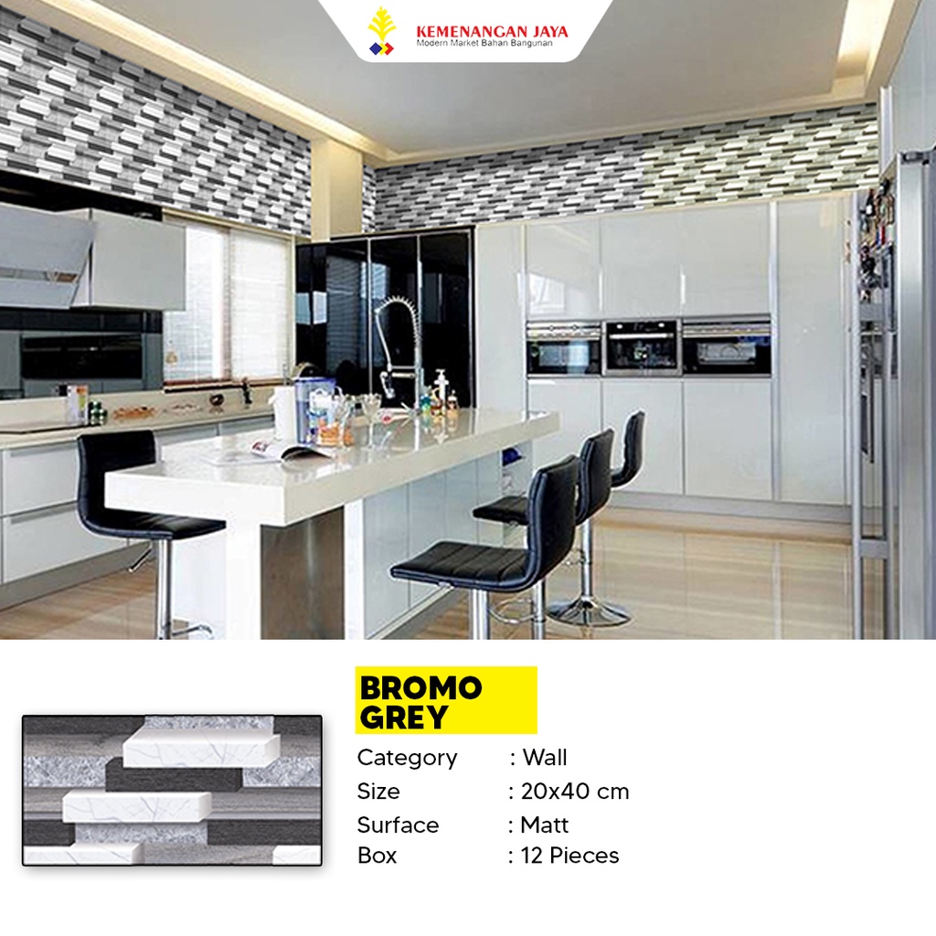 Keramik Murah Centro Bromo Grey 20x40 Kw A