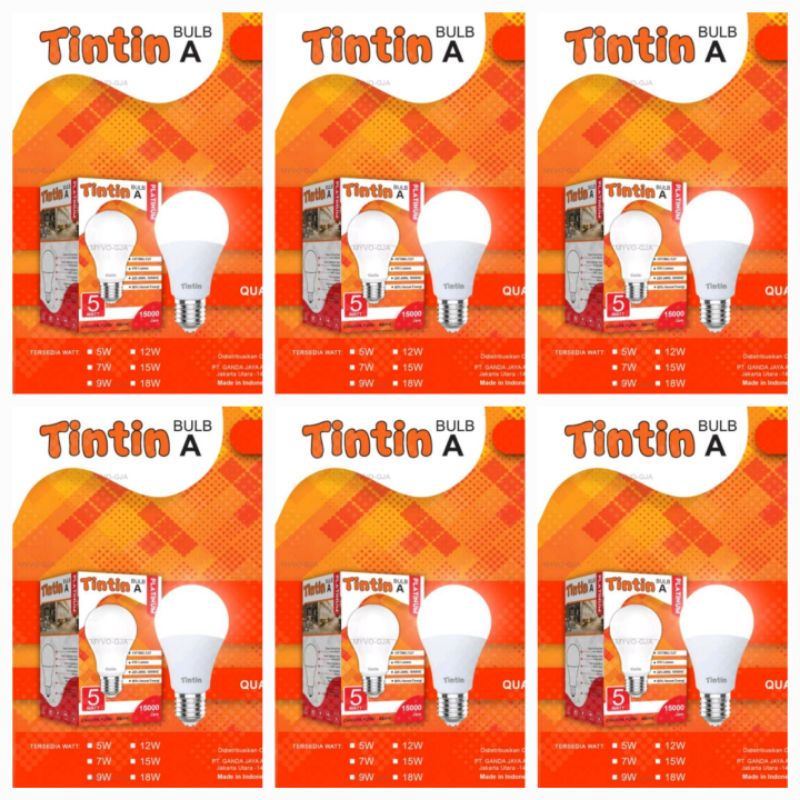 10 pcs paket Lampu 5watt / led tintin platinum / lebih terang murah dan awet di kelas nya