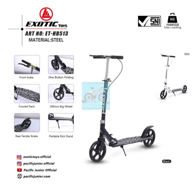 Scooter Skuter Otoped ET-HB-511 512 513 Anak Dewasa EXOTIC Besi | High Quality