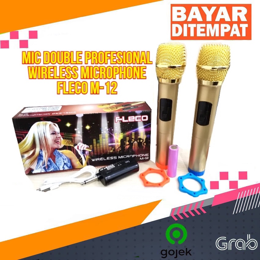 Microphone Profesional Wireless Mic Double FLECO M-12 / Microphone Double Wireless FLECO M12 / Micro