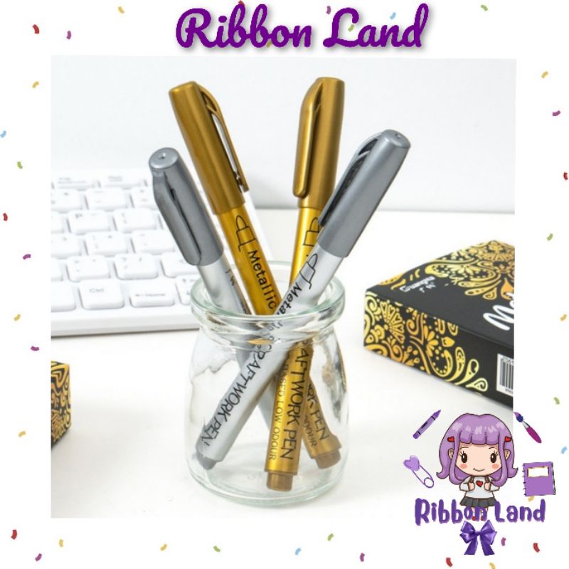 

Spidol Marker Metalik Gold dan Silver 1.5mm