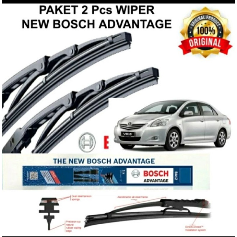 Vios gen 2 Wiper Bosch Kaca depan Originall