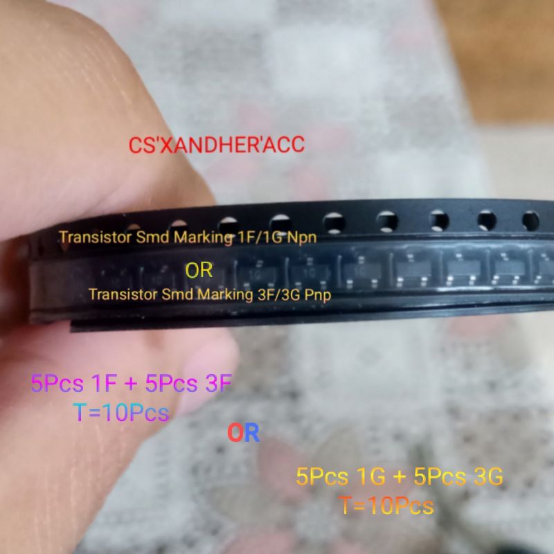 Transistor Smd Per 10Pcs => 5Pcs 1F BC847-B Npn + 5Pcs 3F BC857-B Pnp Sot-23