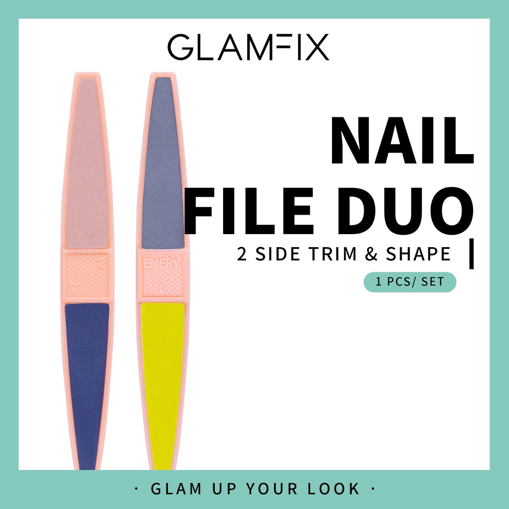 ❤ BELIA ❤ GLAMFIX Nail File Duo _ Alat Amplas Kikir Kuku 4 Way Buffer | GLAM FIX Alat Kecantikan Makeup by YOU | BPOM