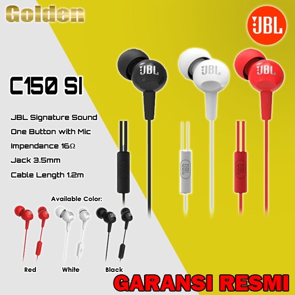 JBL C150SI / C150 In-ear Earphone Headphones Garansi Resmi IMS