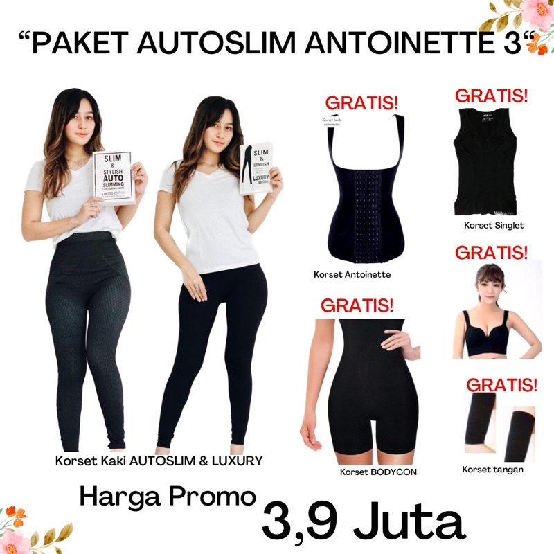 PAKET AUTOSLIM ANTOINETTE 3 (SET KORSET BOOSTER SEDOT LEMAK)