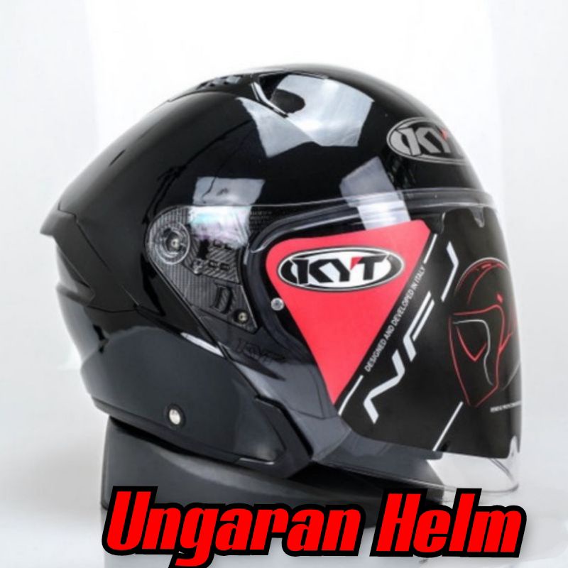 Helm KYT NFJ Black Glossy Hitam Metalik (ongkir termurah )