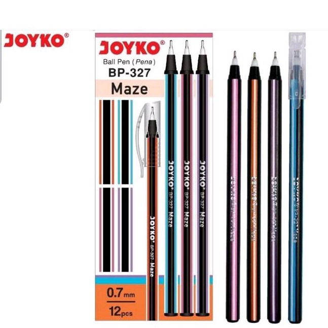 PULPEN JOYKO 0.7mm BP-327 MAZE 1PACK ISI 12 PCS