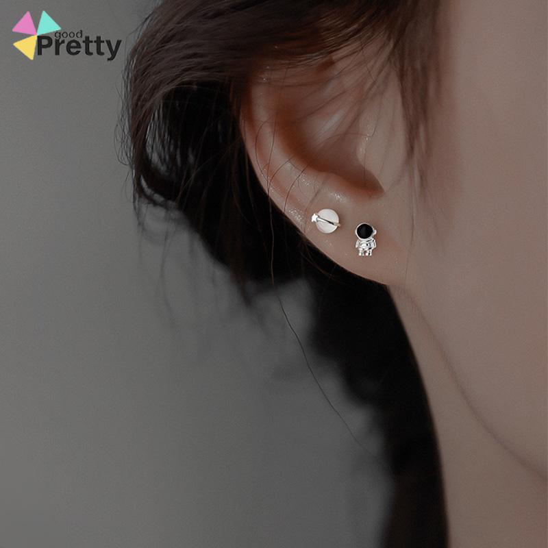 Anting Astronot anting Cahaya Desain Ceruk Wanita Anting Opal Asimetris Mewah - PD