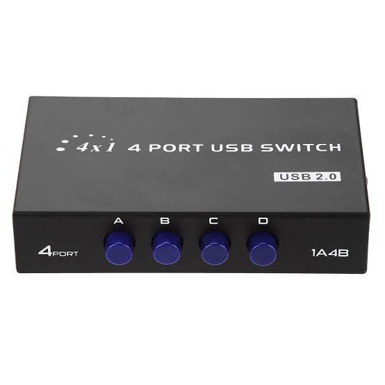Usb 2.0 switch data sharing manual gaintech 4 port 480Mbps metal for printer GT-1A4B - Usb2.0 switcher 1 printer 4 pc cpu laptop