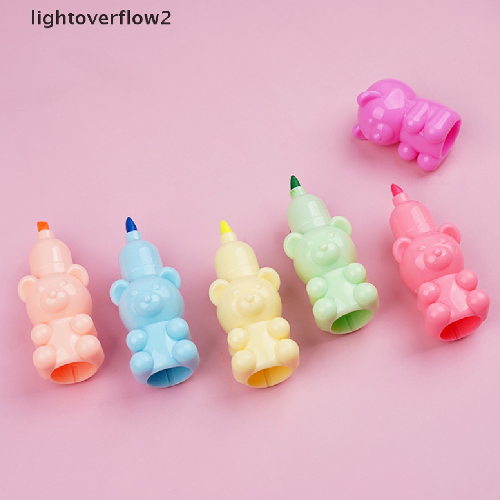 (lightoverflow2) Spidol 5 Warna Fluorescent Untuk Menggambar / Menulis