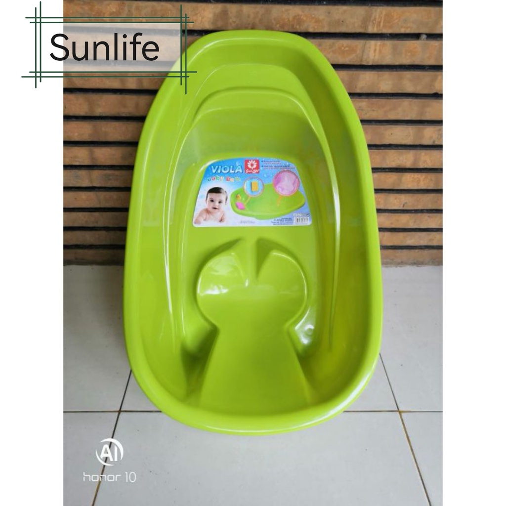 SUNLIFE Bak Mandi Bayi /Baki Bayi Plastik oval warna cerah