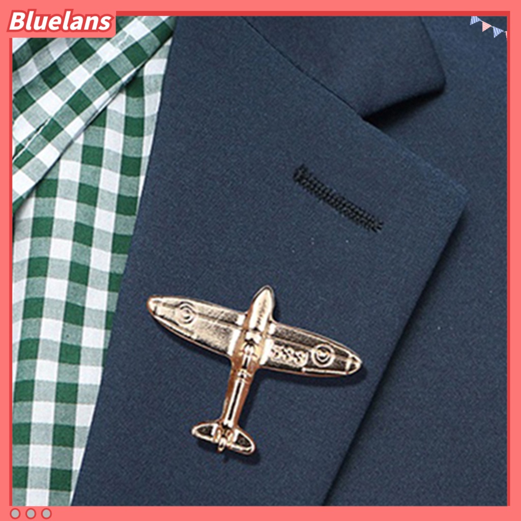 Bluelans Collar Clip Luxury Plane Shape Alloy Pilot Miniature Aircraft Collar Clip