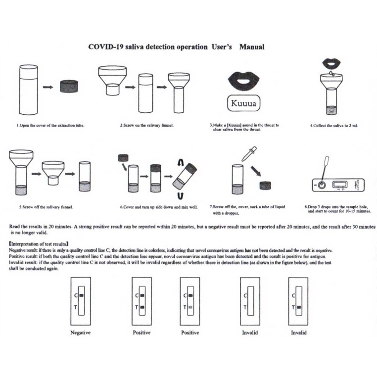 NOVEL SALIVA Antigen Swab Rapid Test Alat Tes Air Liur Mandiri Satuan Original Xiamen Jiqing Coronavirus