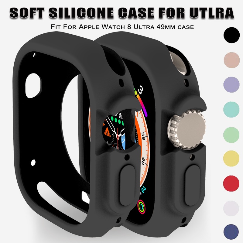 Hanya Berlaku Ke Seri8 Ultra 49mm Smartwatch TPU Protector Bumper Aksesoris Soft Colorful Silicone Matte Case (Tanpa Layar)