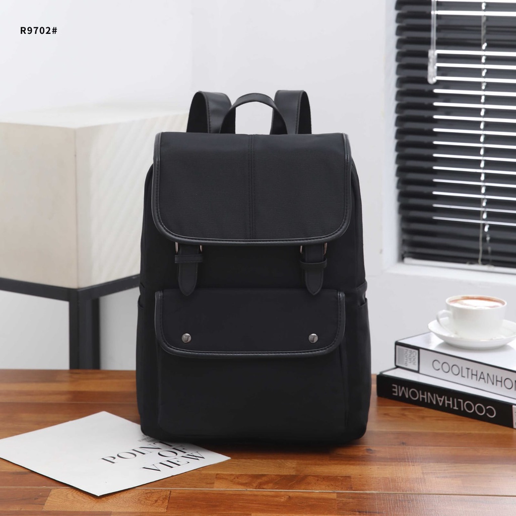 Fashion Backpack Multy Fungsi With Canvas Black Hardware R9701 R9702 R9703 R9708