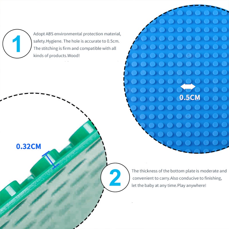 【32*32 Dots】Pelat Dasar Blok Plastik/Building Block Toy Splicing Base/Dasar Penyambungan Mainan Blok Bangunan