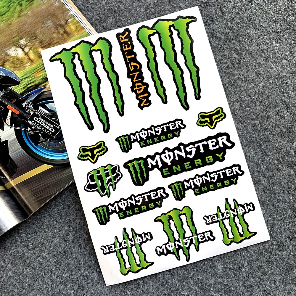 Stiker Film Anti Air Motif Monster Energy Untuk Helm Motor vespa