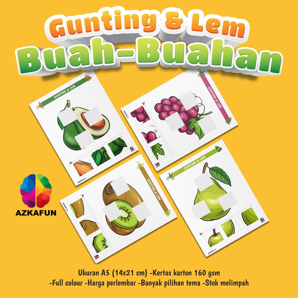 

Lembar aktivitas BUAH - Aktifitas Gunting dan Lem