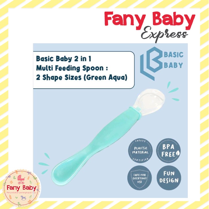 BASIC BABY 2IN1 MULTI FEEDING SPOON 2 SHAPE SIZES