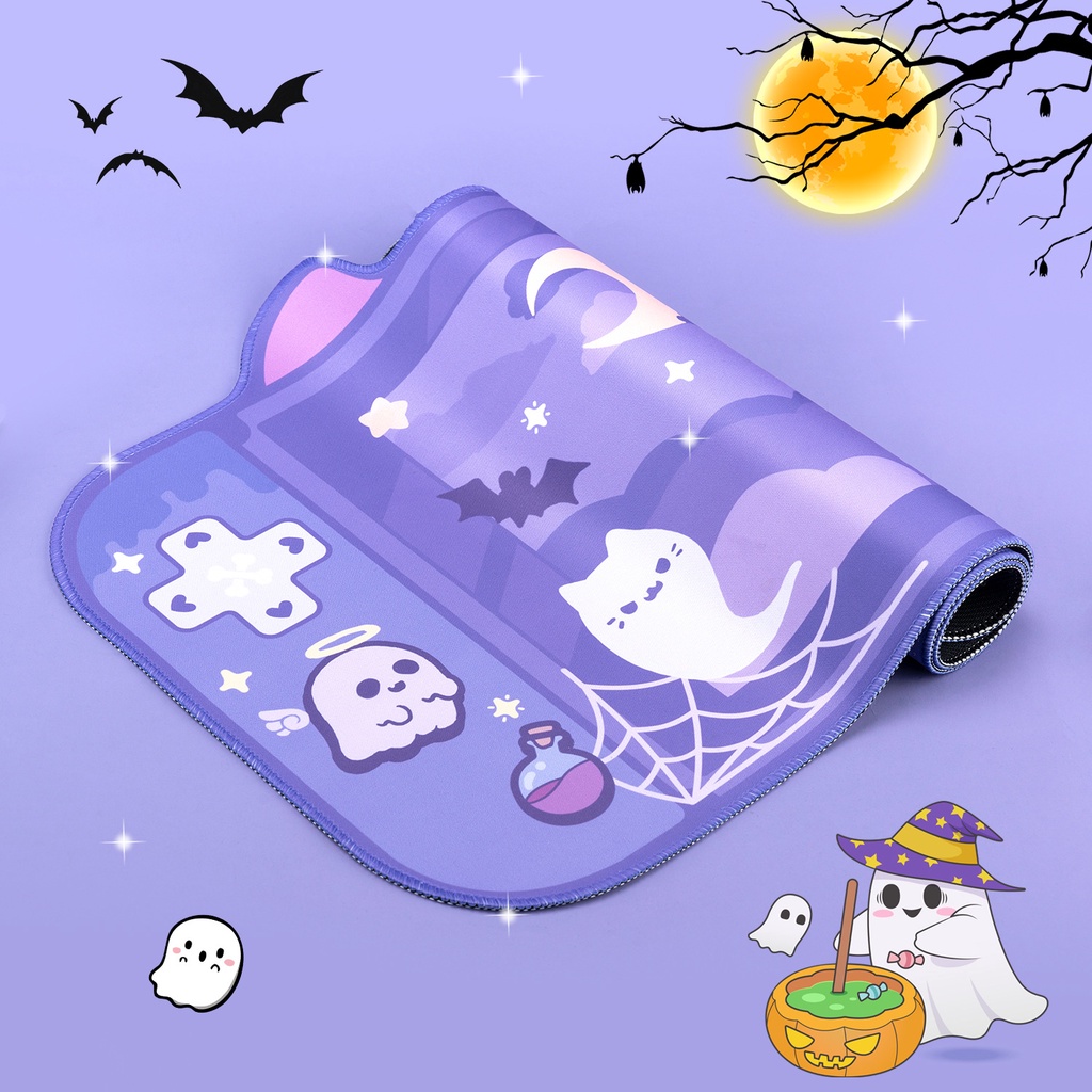 Mouse Pad Ukuran Besar Bahan Karet Anti slip Motif Halloween