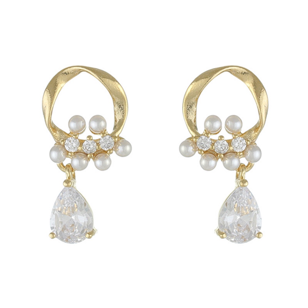 Korean High Grade Pearl Circle Style Earrings Women's Small, Delicate, Small and Small Versatile Earrings