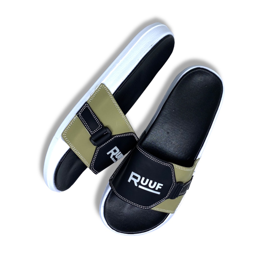 Ruuf - 0809 SS Sandal Slide Pria - Black Combination