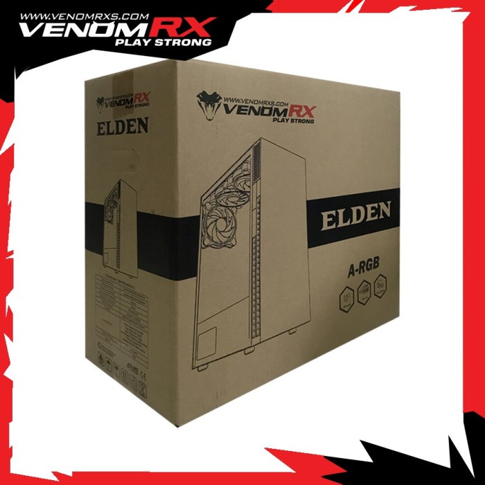 VenomRX Elden White ATX Tempered Glass 3x120mm ARGB Fan