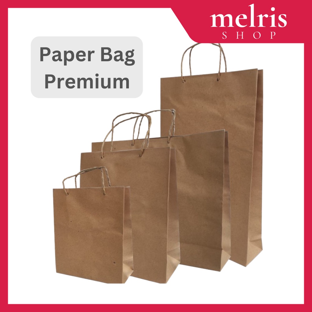 

Paper Bag Coklat Polos / Tas Kertas Coklat / Godie Bag isi 12 pcs