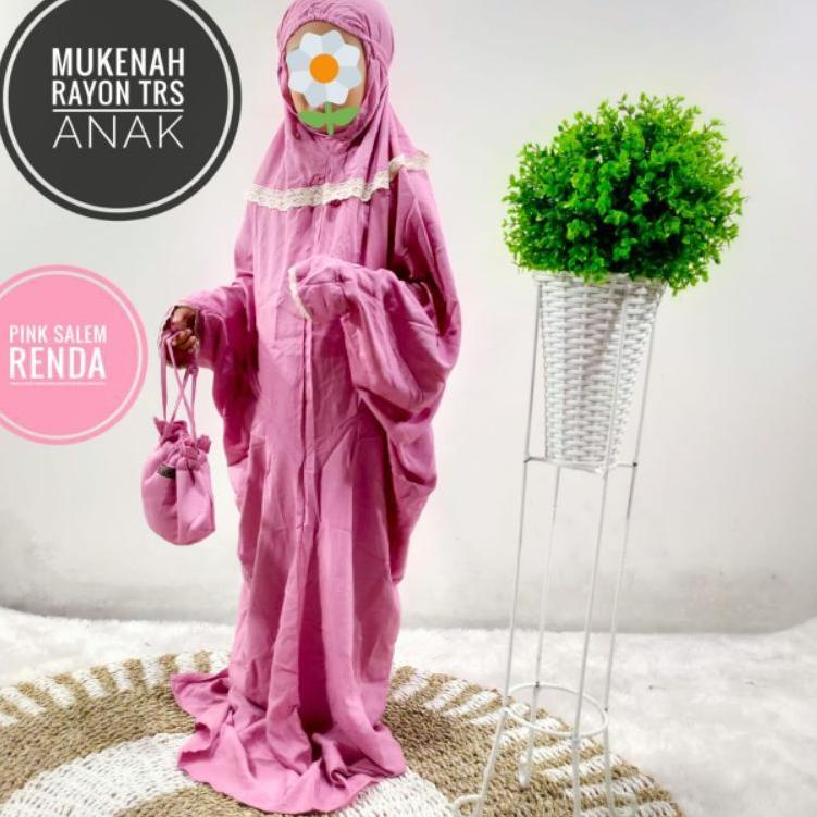 Viral Mukena terusan anak/Mukena rayon/Mukena renda rajut