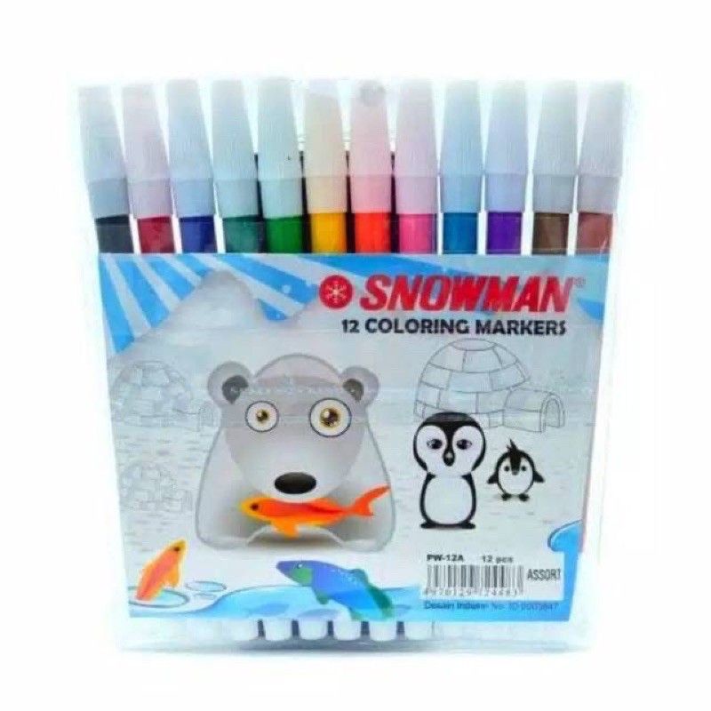 

Snowman Markers 12 colour - Spidol Snowman 12 warna