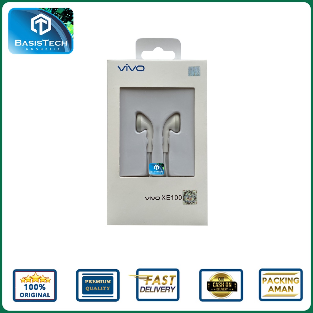 EARPHONE HEADSET VIVO XE100 HI-FI STEREO ORIGINAL QUALITY