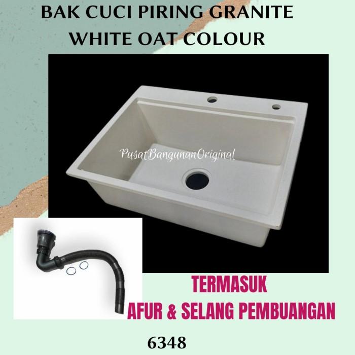 BAK CUCI PIRING KITCHEN SINK GRANITE MATERIAL WHITE PUTIH MODEL AER