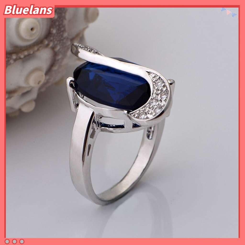 1 Set Kalung Anting Cincin Geometris Berlian Imitasi Sparkling Plated Untuk Wanita