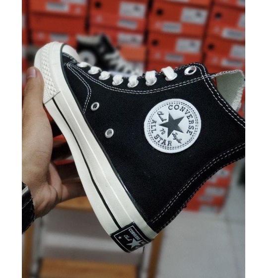 Langsung Order [GRATIS SANDAL CONVERSE]  SEPATU CONVERSE 70S HIGH BLACK WHITE PREMIUM