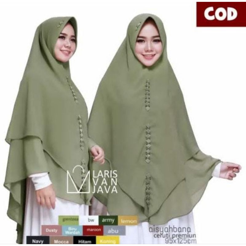 AQILA JILBAB/ Khimar Jumbo Asifa Ceruty 2layer/Khimar Jumbo
