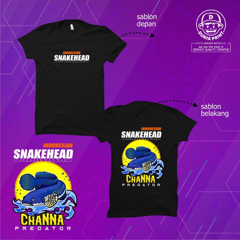 KAOS IKAN CHANA PREDATOR FISH INDONESIAN SNAKEHEAD