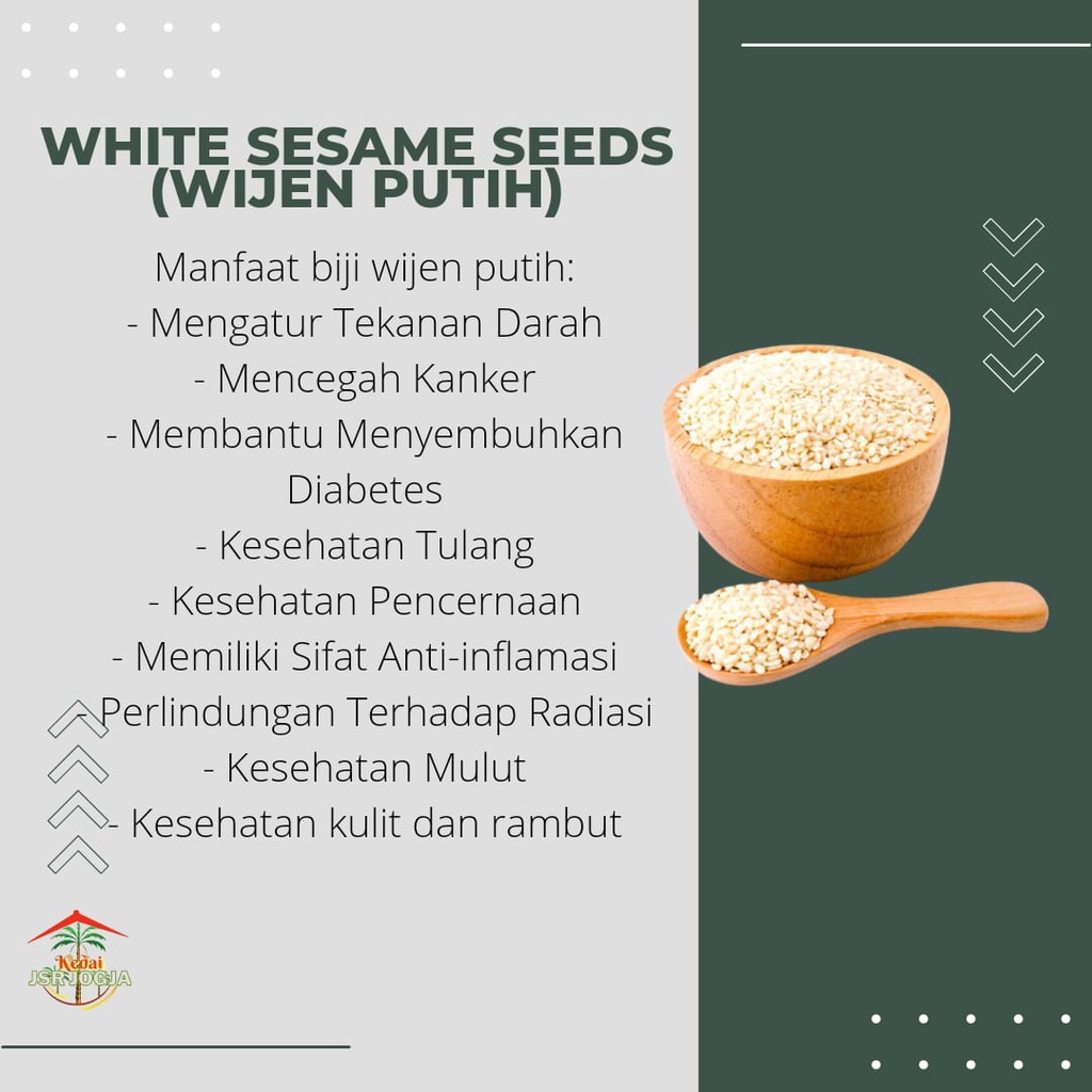 WIJEN PUTIH 100gr Kualitas Ekspor (White Sesame Seeds)