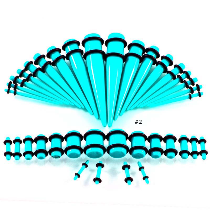 36pcs / lot Pelebar Tindikan Telinga 14G - 00G Bahan Akrilik Untuk Pria / Wanita