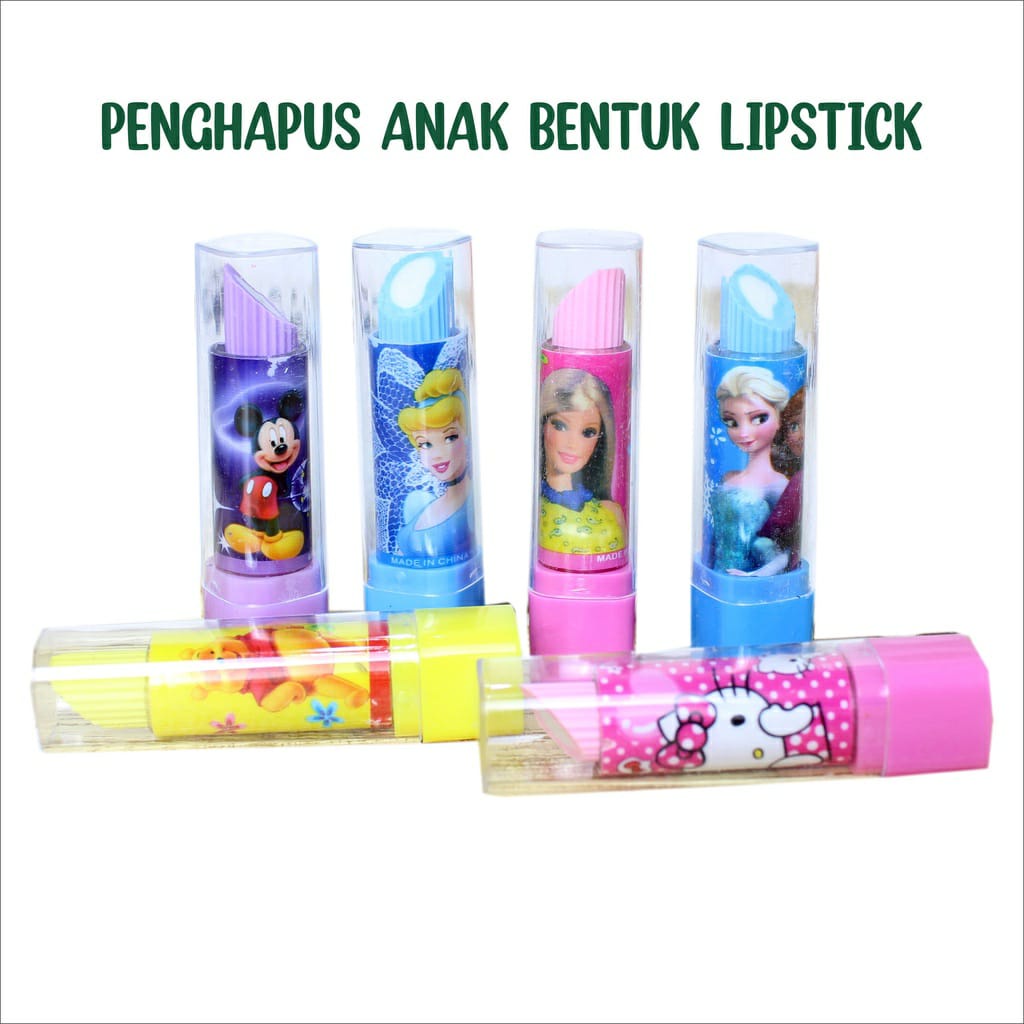 

[ 6pcs ] penghapus lipstik/stip anak anak
