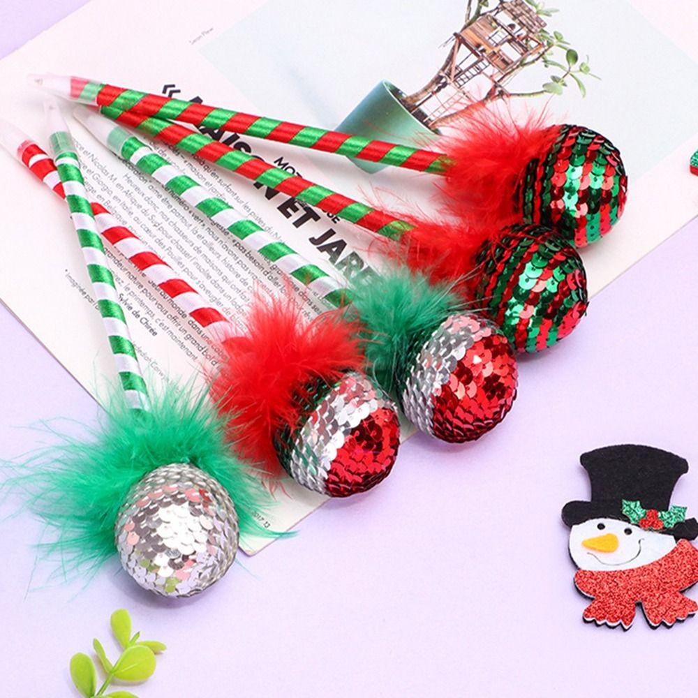 Preva 2PCS/Set Pena Gel Natal Hadiah Kreatif Warna Ganda Kantor Sekolah Pena Netral