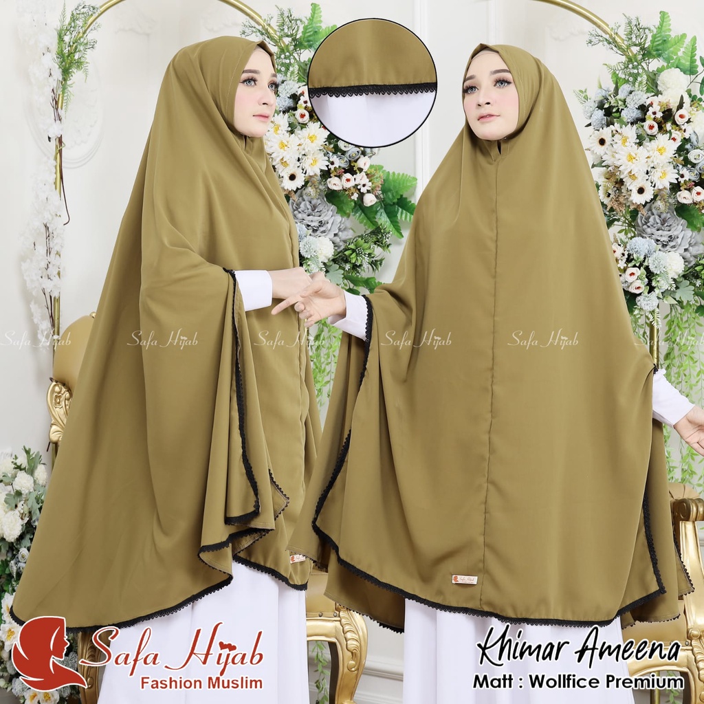 Khimar Syari Khimar Ameena Hijab Syari Renda Jilbab Instan Syari Wolfis Premium Safa Hijab