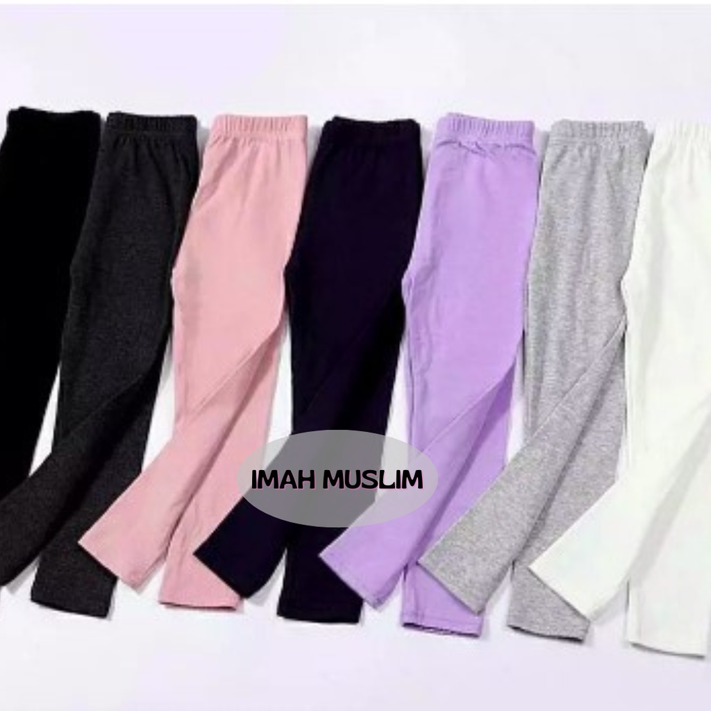 Celana Legging Anak Kaos Bahan Rayon/Leging Kaos Anak Polos Usia 2-14 Tahun