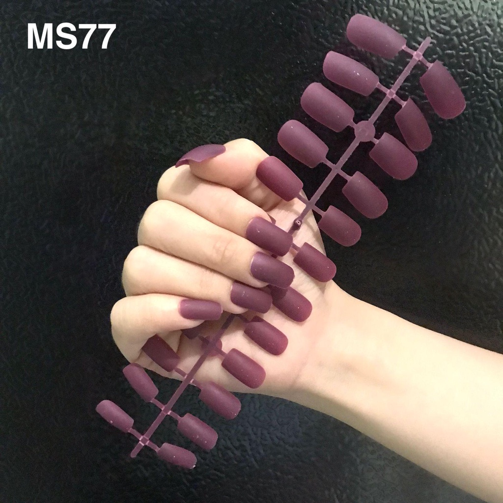 24 Pcs Kuku Palsu Polos Matte MS77 / Fake Nails Manicure / Nail Art Kuku Palsu